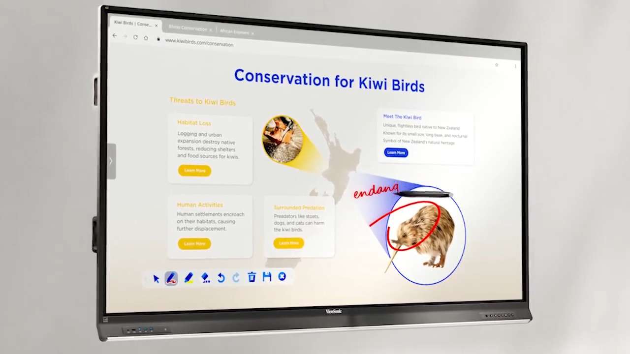 Màn hình tương tác ViewSonic ViewBoard IFP6553 65” 4K , Android 14, NFC, USB-C 100W, bút stylus đa màu